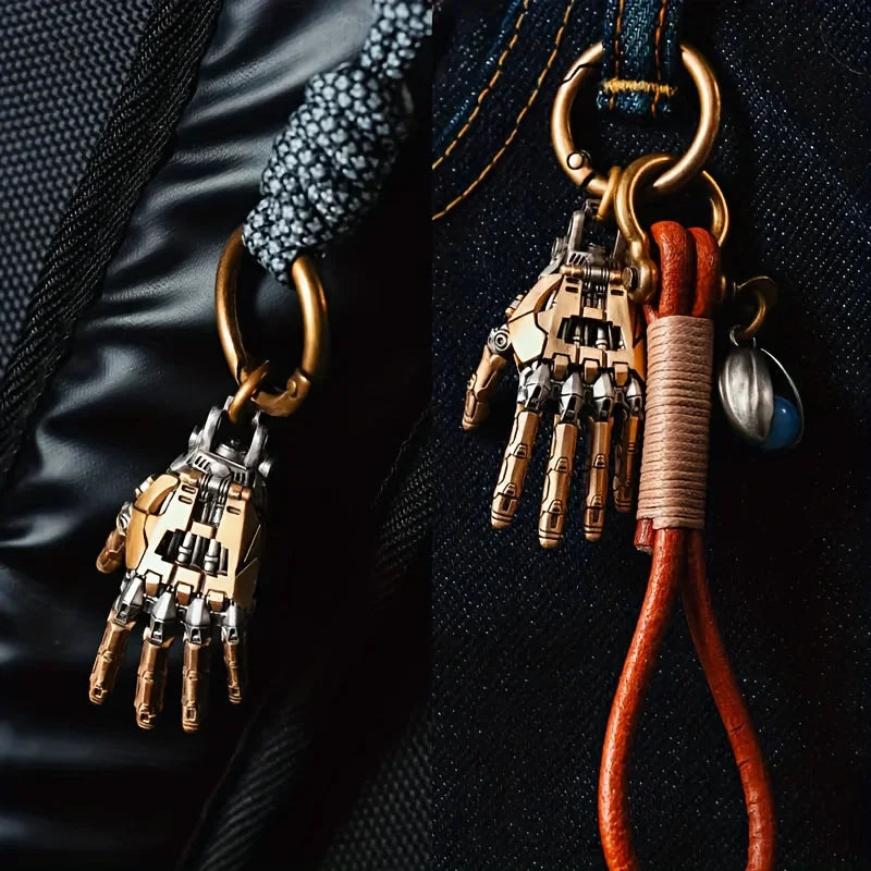 Mechanical Bionic Hand with Movable Fingers Keychain
