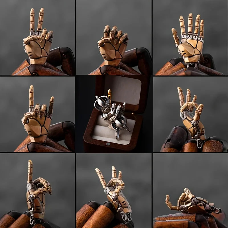 Mechanical Bionic Hand with Movable Fingers Keychain