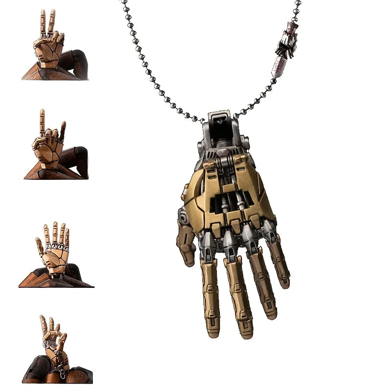 Mechanical Bionic Hand with Movable Fingers Keychain