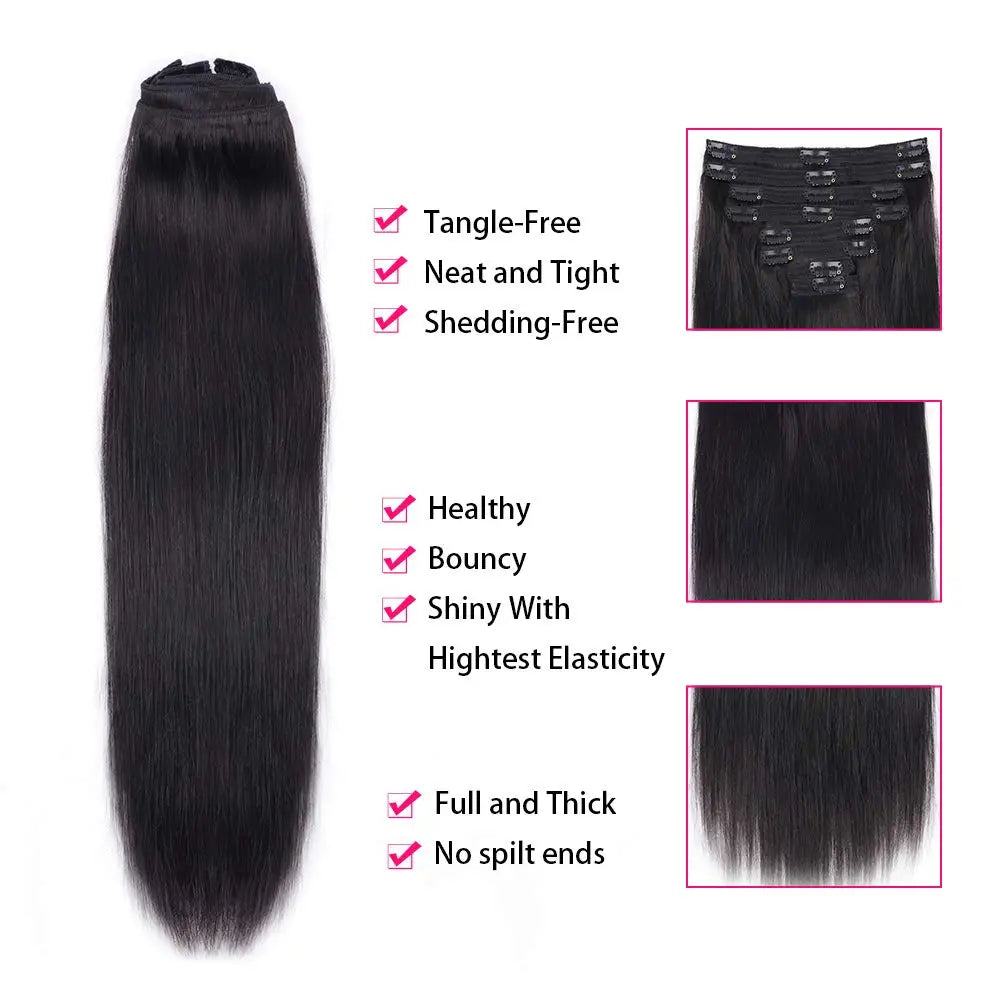 Beautae Straight Clip-In Hair Extensions